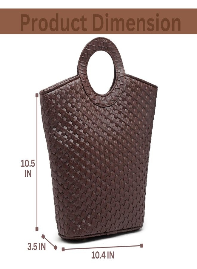 ENSAC woven style comfortable Polyester Handbag for men & women(LUNCHBASKET-CHATAIBROWN-1) - Image 3